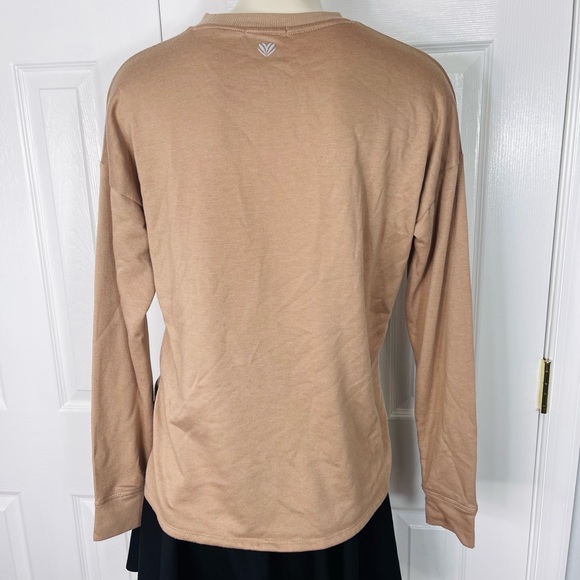 FOREVER 21 top solid pullover long sleeve sweatshirt mocha tan XS - Picture 3 of 7